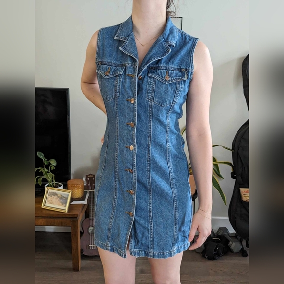 Vintage Denim Mini Dress - Picture 2 of 6